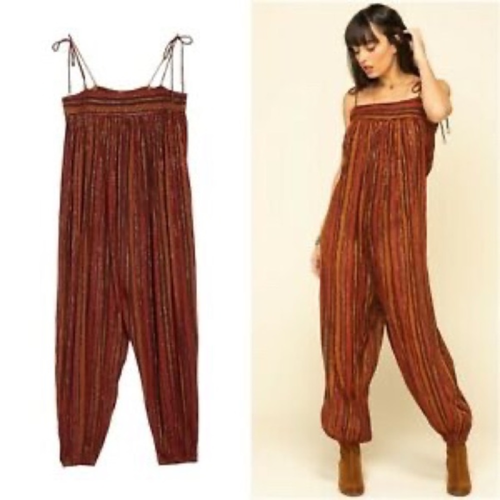 Free People Harem Lurex Jumpsuit
